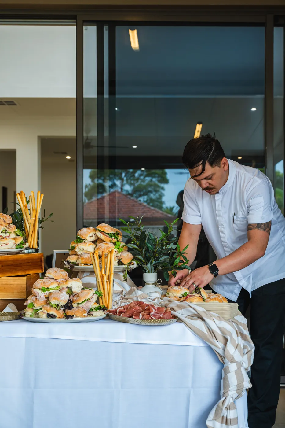 Chef Gabriele Franco plating at La Botte D'Oro